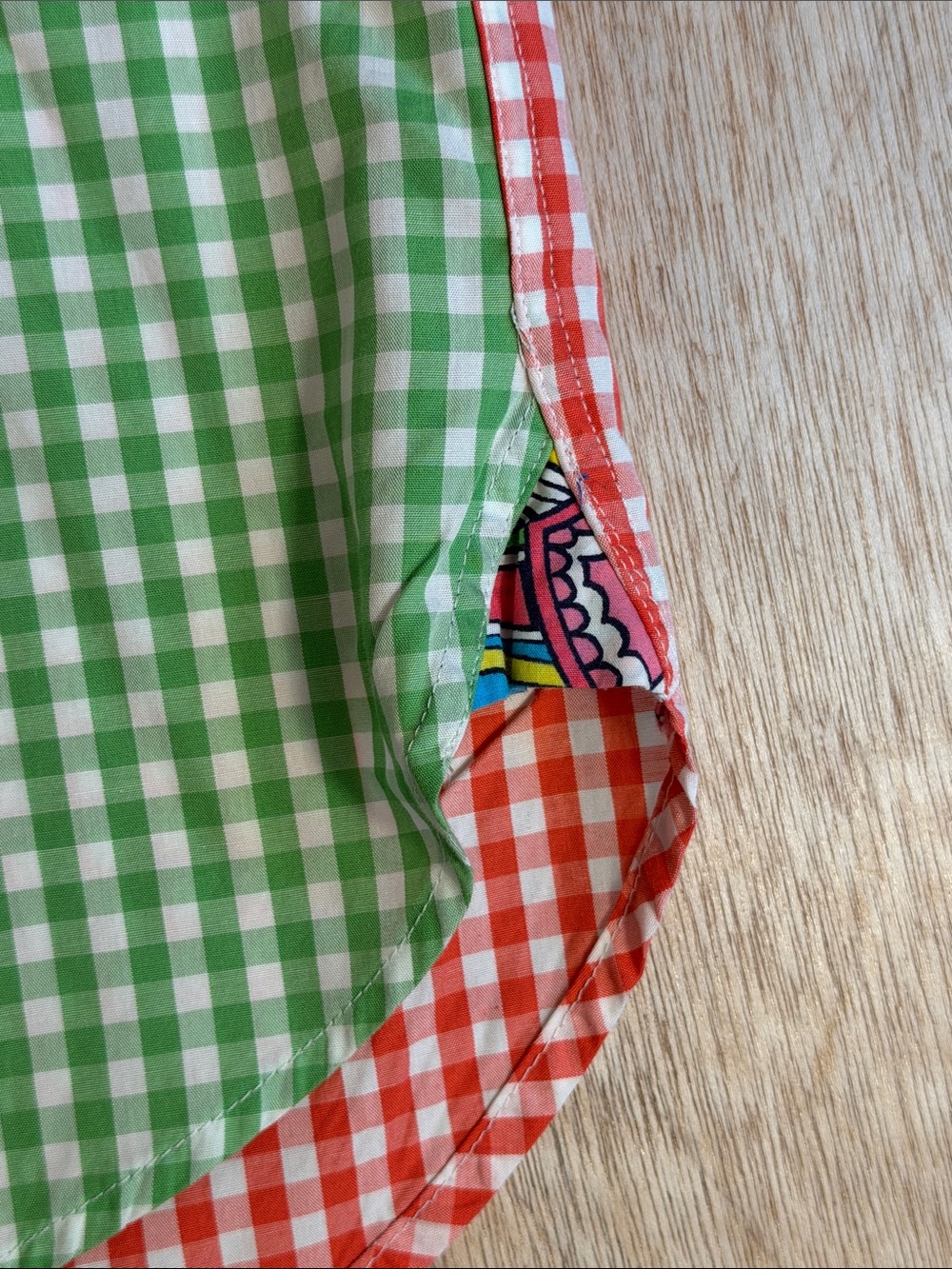 Lilly Pulitzer via Palm Beach Colorblock Gingham Button-Down Shirt Blue, Pink M - Picture 7 of 9